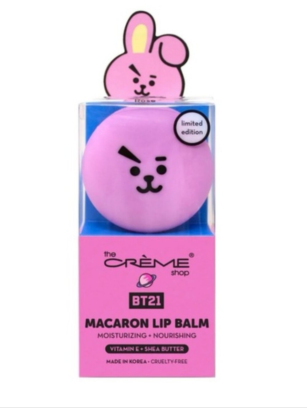 The Creme Shop BT21 COOKY Rose Macaron Lip Balm - Moisturizing & Nourishing